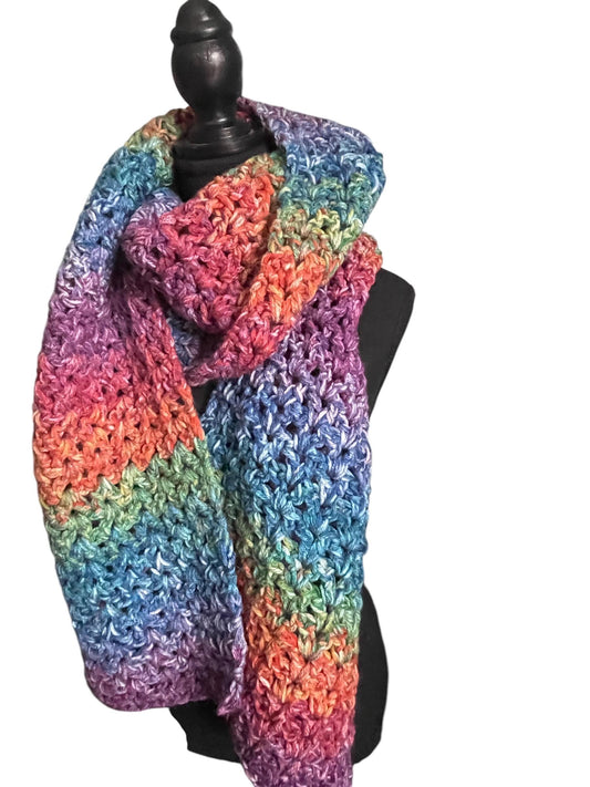 Rainbow chunky scarf