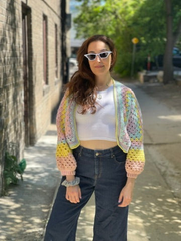 Custom Granny Stitch Cardigan - Solid Colour (XS-4X)