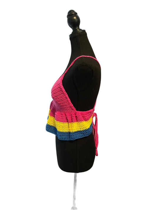 Crocheted Ruffle Crop Top - size S