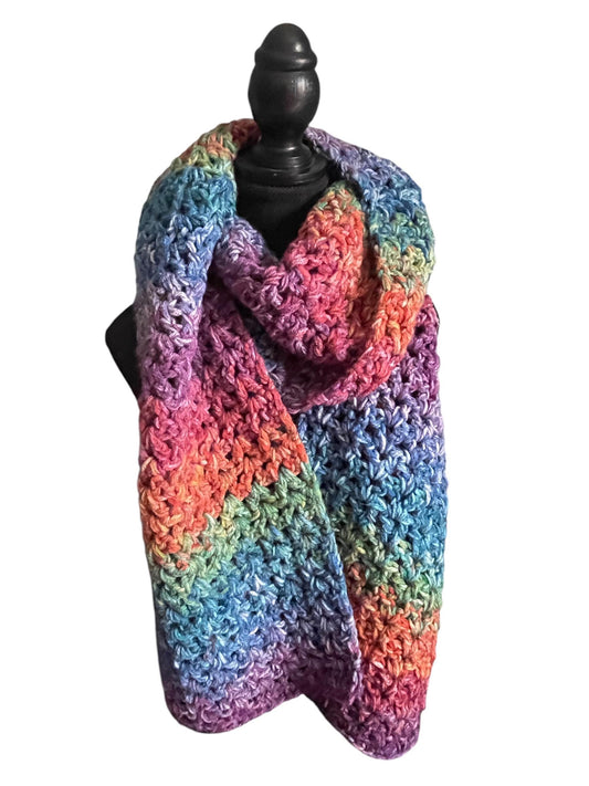 Rainbow chunky scarf