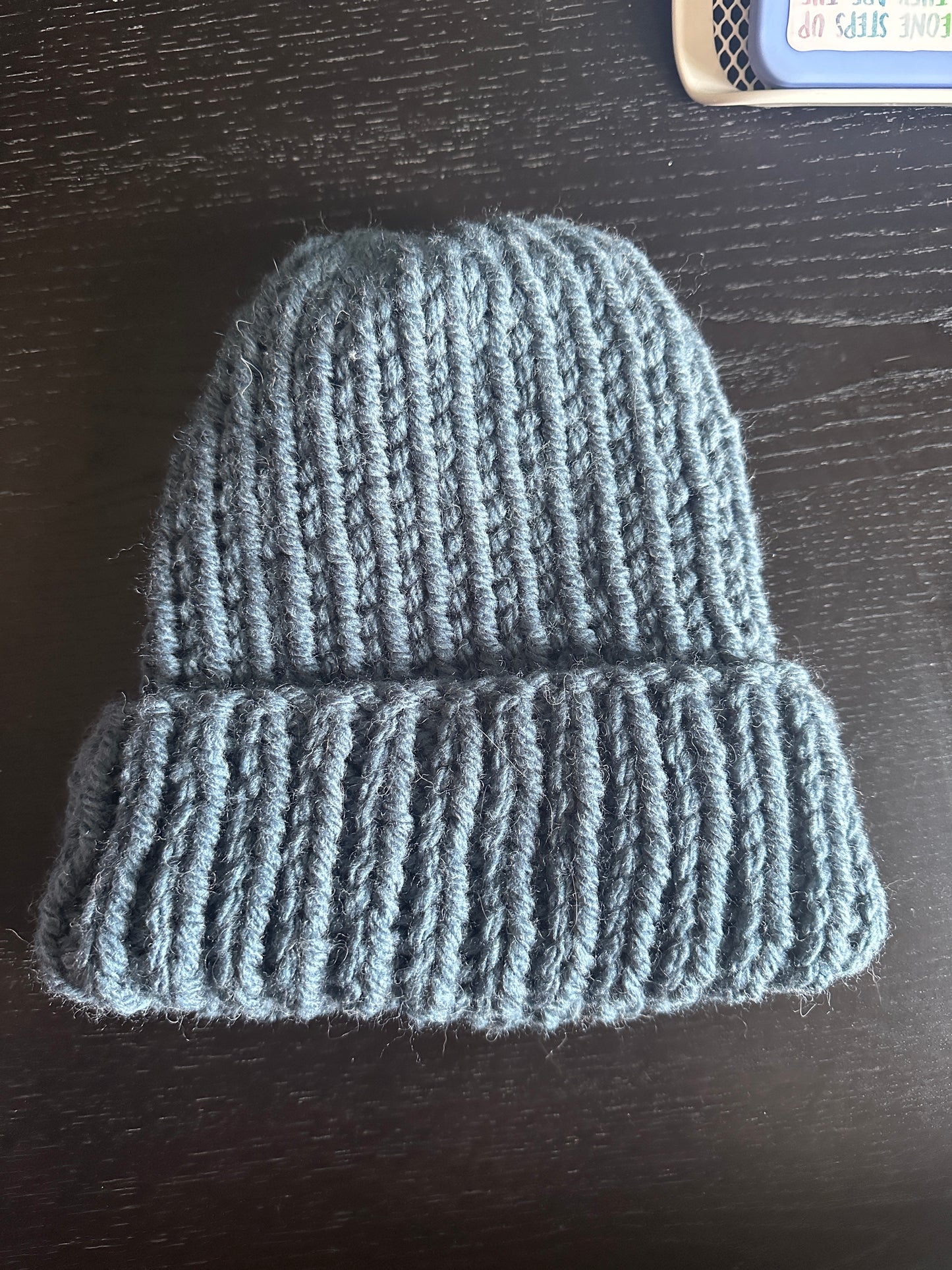 Chunky knit wool beanie