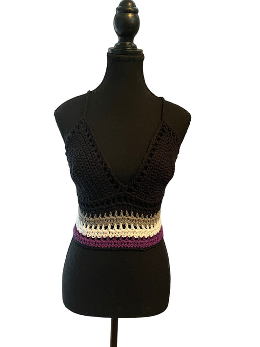 Ace Flag Crocheted Crop Top - size M