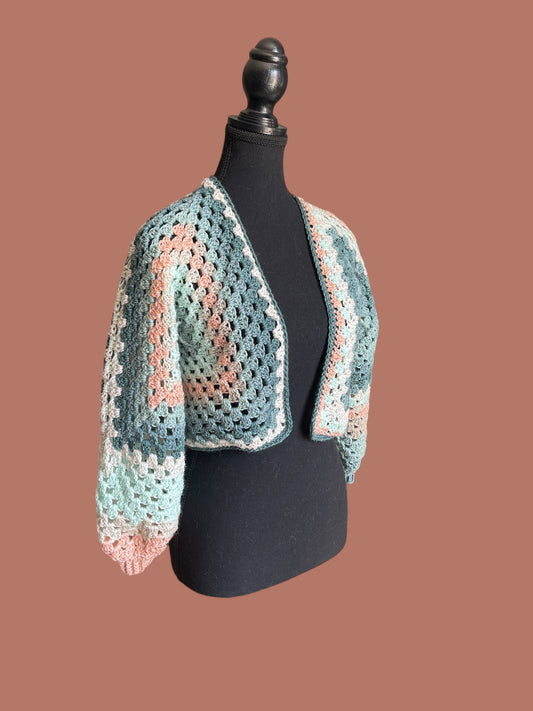 Custom Plus Size Granny Stitch Cardigan - Solid Colour