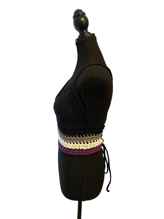 Ace Flag Crocheted Crop Top - size M