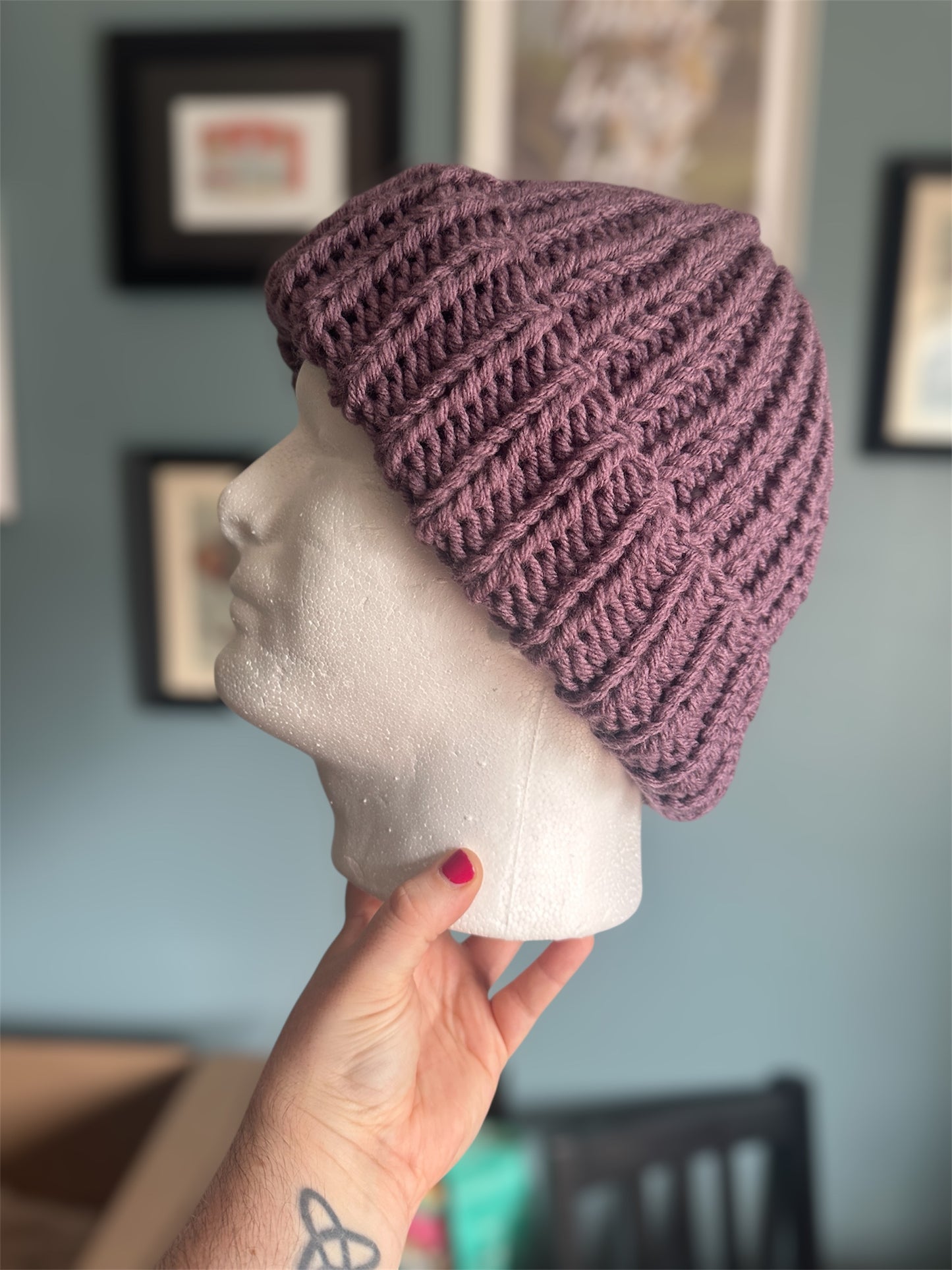 Chunky knit beanie