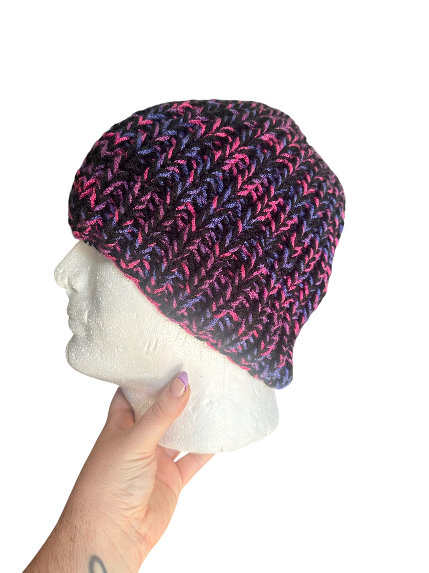 Bisexual inspired knit skull beanie