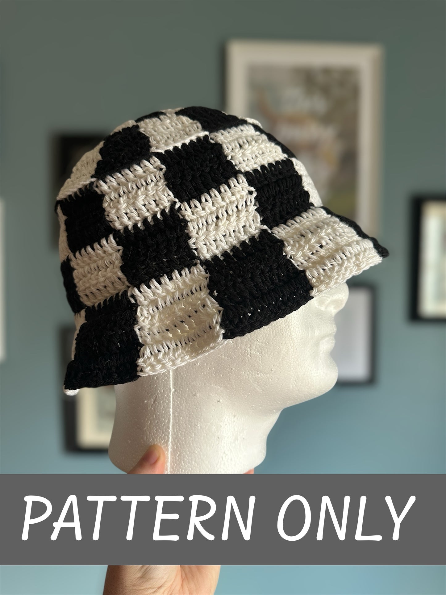 PDF Pattern - Checkered Bucket Hat