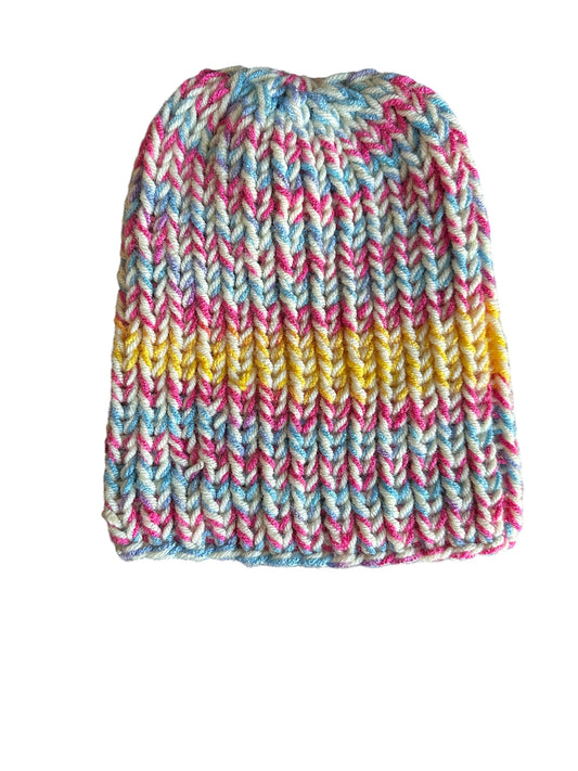 Pansexual inspired knit skull beanie